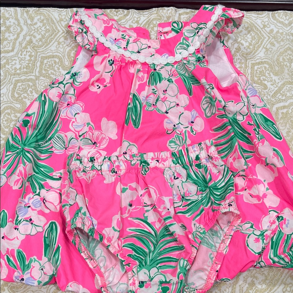 Floral Lilly Pulitzer Pink Baby two piece set